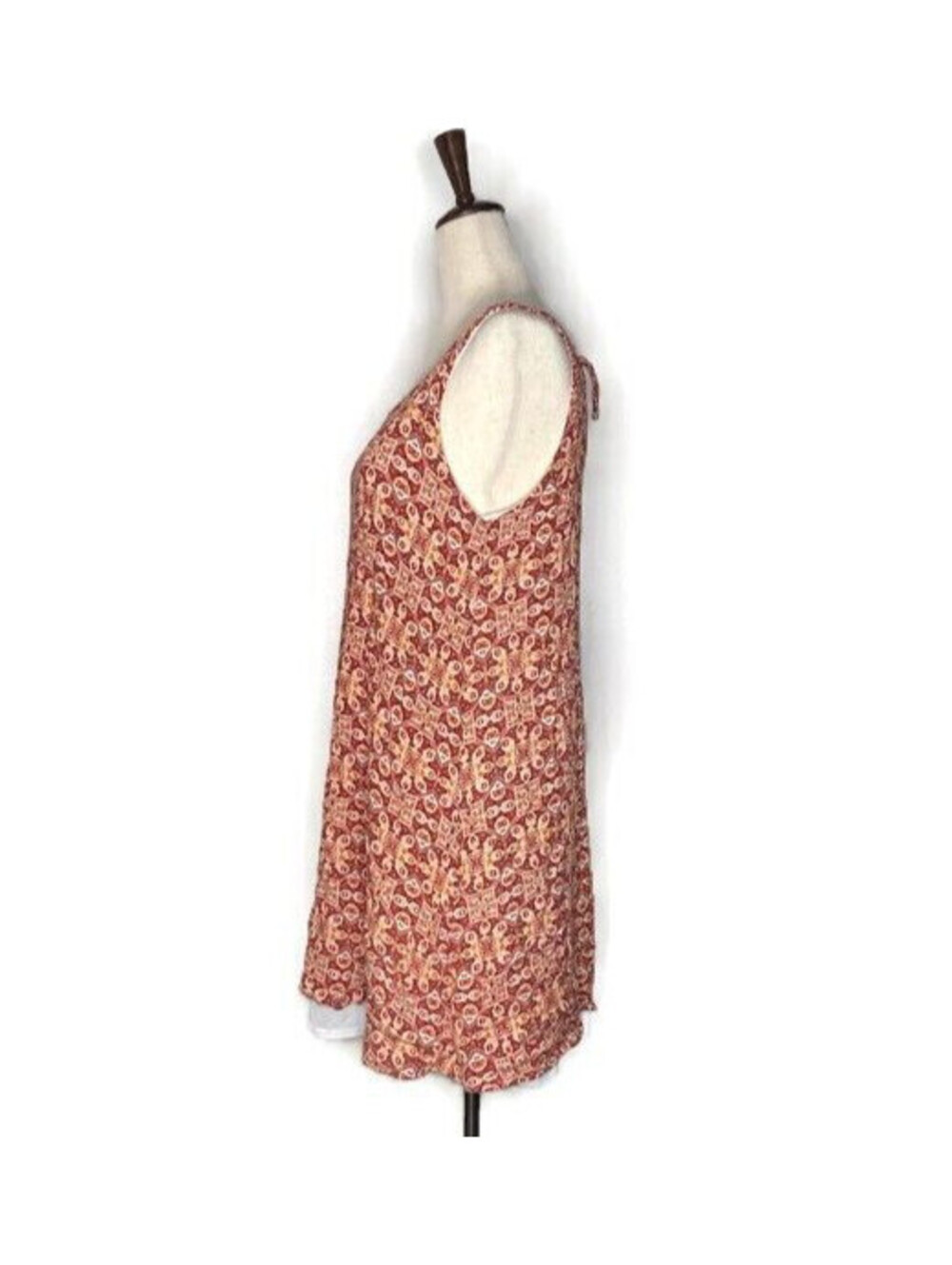 Bobeau Womens Casual Gauzy Orange Tank Sheath Dress Boho Lined Size Small - Picture 2 of 7